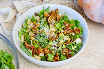 Brussel Sprout Kale Pomegranate Salad