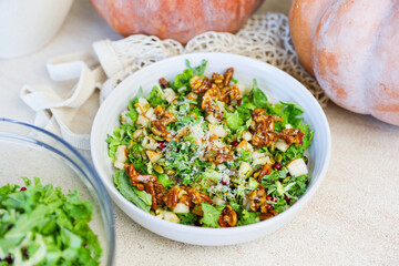 Brussel Sprout Kale Pomegranate Salad