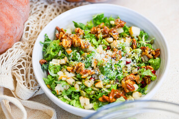 Brussel Sprout Kale Pomegranate Salad