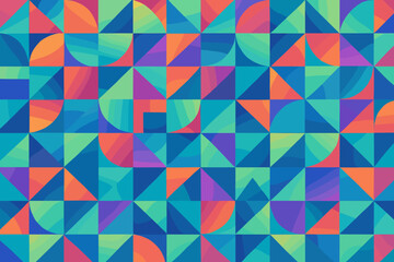 Obraz premium Colorful geometric patterns create abstract design with shapes and arrangement in vibrant hues