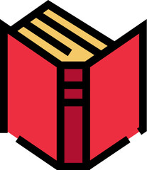 Open book icon representing reading and education