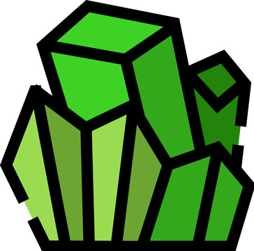 Green crystal mineral icon representing geology and treasure