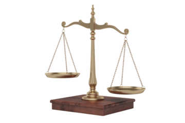Scales of Justice on Isolated Background