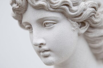 Obraz premium 2026 Color Trend – Macro Detail of White Greek Goddess Statue on White Background