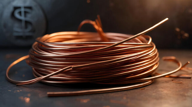Raw Copper Wires and Money Concept