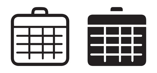 Calendar Vector Icon Set for Date, Schedule, and Planning Designs. Minimalist Flat and Outline Calendar Icons for Apps and Websites.