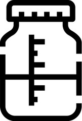 Obraz premium Medicine vial with measurement line icon concept