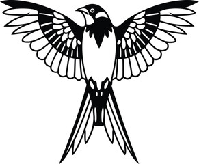 Sparrow Bird Outline Icon Vector Illustration  
