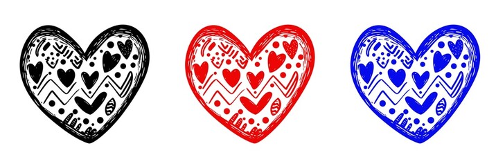 Cute simple doodle heart isolated on white or transparent PNG background. Perfect for love, valentine, and romantic designs. Premium hand-drawn heart graphic for creative design projects.