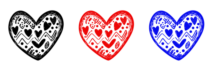 Cute simple doodle heart isolated on white or transparent PNG background. Perfect for love, valentine, and romantic designs. Premium hand-drawn heart graphic for creative design projects.