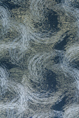 Navy Blue Lurex Fabric Texture with White Brushstrokes