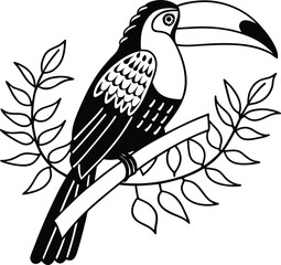 Fototapeta premium toucan bird logo vector illustration 