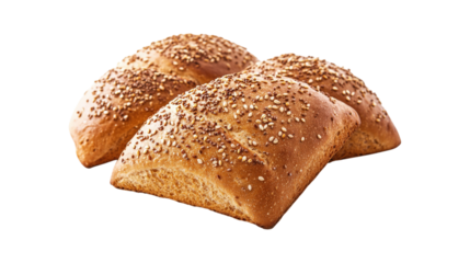 A piece of bread with seeds