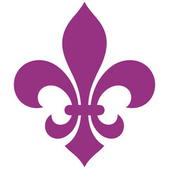 Fleur-de-lis Symbol in Purple T-Shirt Design