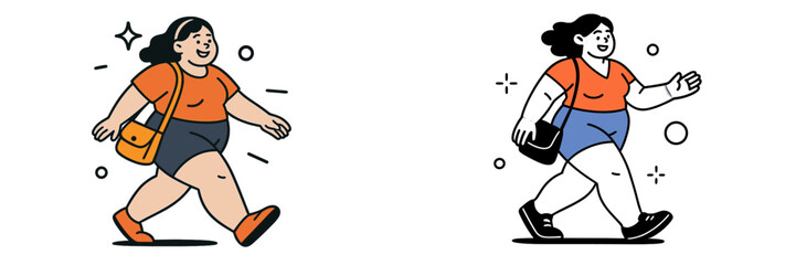 Vector illustration of a person walking in casual attire