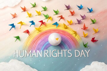 Human Right Day, Glowing symbolic flower blooming from cracked earth representing human resilience.