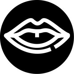 Lips icon with gap tooth talking and speaking
