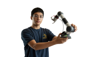 Teen with Robotic Arm - Isolated