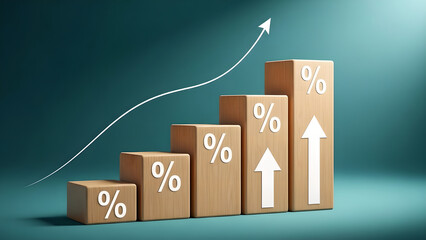 Percentage Increase Business Growth Chart Copy Space