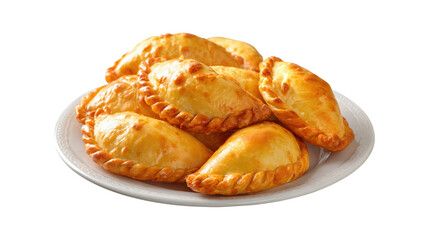 A plate of pastries with a white background