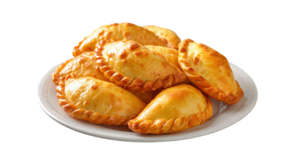 A plate of pastries with a white background