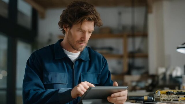 An online tutorial showing how to replace a screen on a repairable tablet, tools neatly arranged beside the device &mdash; digital education, accessible repair guides, and democratized technology