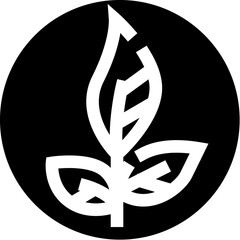 Growing leaf icon symbolizing nature and ecology