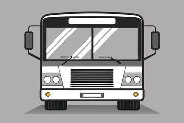 Front view white bus public transportation vehicle travel commute city urban journey trip road trip