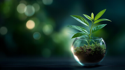Green circular economy concept visualization sustainable development display environmental protection system eco friendly business growth renewable resource management