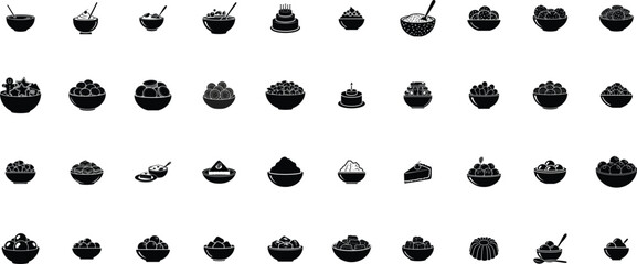 Black ink blot and splash vector icon set illustration
