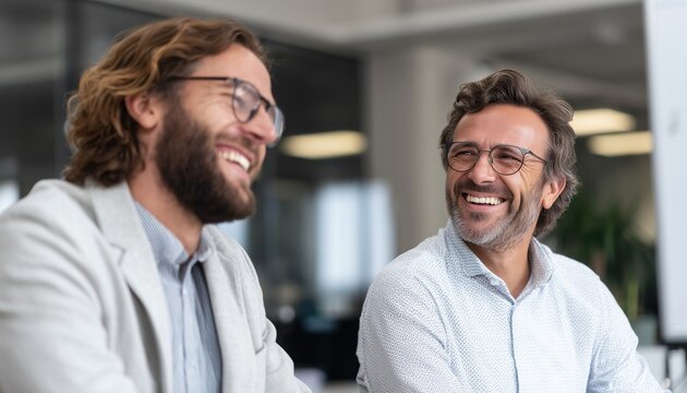 Colleagues Sharing Laughter And Joy While Working In The Office, Forming Strong Bonds And Boosting Camaraderie In The Workplace Setting.