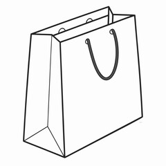 Illustration of a white shopping bag with white background.