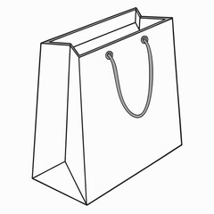 Illustration of a white shopping bag with white background.