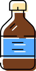 Medicine syrup bottle dispensing liquid treatment illustration