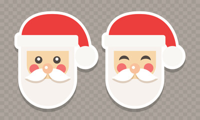 Santa Claus icon. Vector flat icon isolated on transparent background.