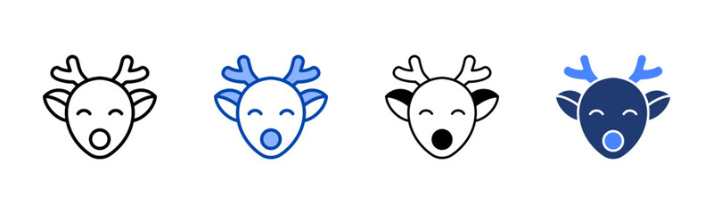 Reindeer icon set multiple style collection