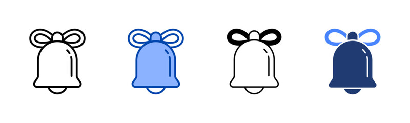 Christmas Bell icon set multiple style collection