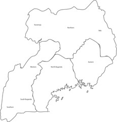 Obraz premium Detailed Outline Map of Uganda