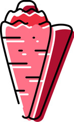 Red conch shell marine life illustration icon