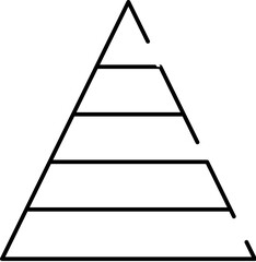 Hierarchy pyramid displaying levels and structured organization