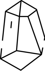 Geometric black outline crystal prism minimalist icon