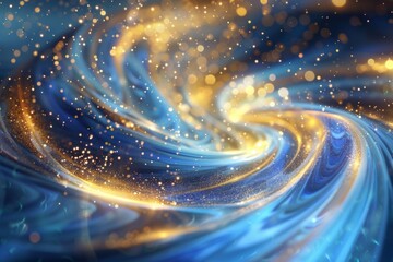 Obraz premium Winter storm. Abstract blue sparkles on dark background. Neural network ai generated art