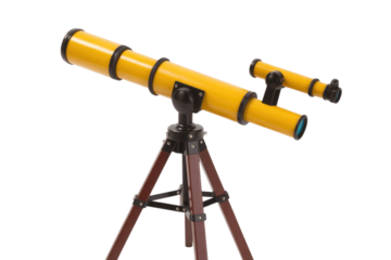 Yellow Telescope on a Black Background