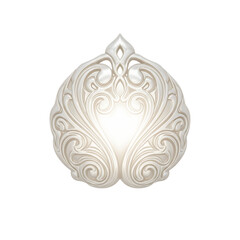 Fototapeta premium Elegant Pearl White Ornamental Decoration with Curvy Scrollwork