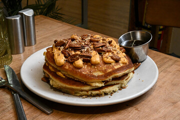 Stack of pumpkin pancakes