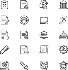 Compliance web icons in line style