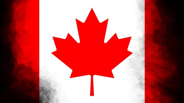 Canada flag transition with smoke video, smoke transition of Canada flag. canada flag stock video