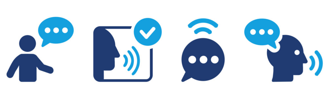 Voice and Speaking Icons. Communication, Speech Bubble and Talk Solid vector icon symbol illustration.