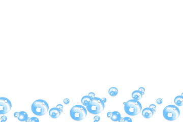 Stunning luminous blue spheres float dynamically along the bottom edge against a deep black background for modern design