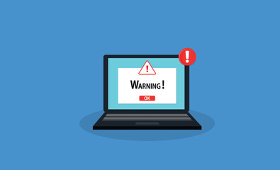 Warning.Spamming attack. Email fraud alert concept. stock illustration
